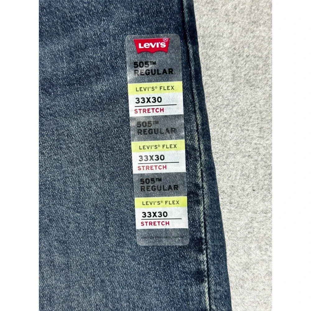 Levis 505 Jeans Mens 33x30 Blue NEW Stretch Flex Eco‎ Performance